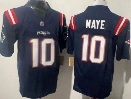 New England Patriots #10 Drake Maye Limited Navy FUSE Vapor Jersey