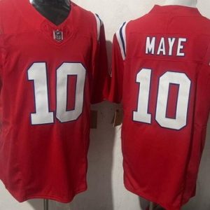 New England Patriots #10 Drake Maye Limited Red FUSE Vapor Jersey