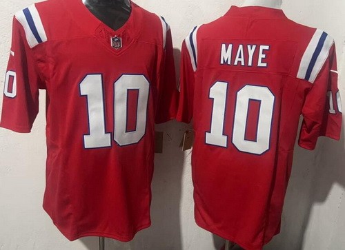 New England Patriots #10 Drake Maye Limited Red FUSE Vapor Jersey