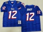 New England Patriots #12 Tom Brady Blue Throwback Jersey