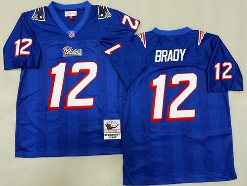 New England Patriots #12 Tom Brady Blue Throwback Jersey