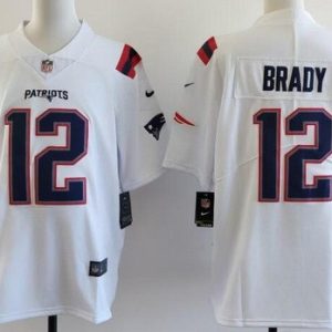 New England Patriots #12 Tom Brady Limited White Vapor Jersey