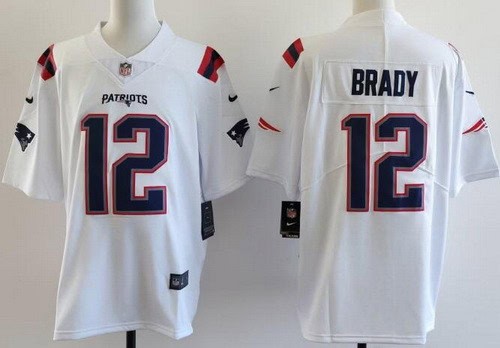 New England Patriots #12 Tom Brady Limited White Vapor Jersey
