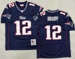 New England Patriots #12 Tom Brady Navy Throwback Jersey