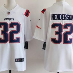 New England Patriots #32 TreVeyon Henderson Limited White Vapor Jersey