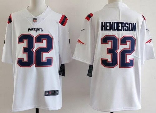 New England Patriots #32 TreVeyon Henderson Limited White Vapor Jersey