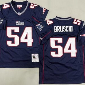 New England Patriots #54 Tedy Bruschi Navy 1996 Throwback Jersey
