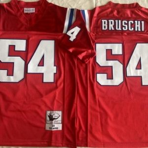New England Patriots #54 Tedy Bruschi Red 1996 Throwback Jersey