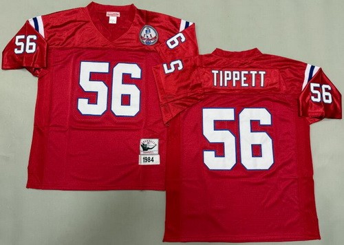 New England Patriots #56 Andre Tippett Red 1984 Throwback Jersey
