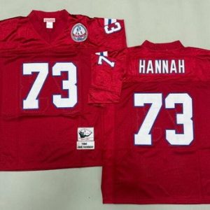 New England Patriots #73 John Hannah Red 1984 Throwback Jersey