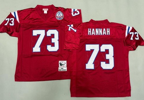 New England Patriots #73 John Hannah Red 1984 Throwback Jersey