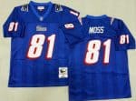 New England Patriots #81 Randy Moss Blue 2007 Throwback Jersey