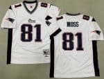 New England Patriots #81 Randy Moss White 2007 Throwback Jersey
