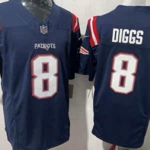 New England Patriots #8 Stefon Diggs Limited Navy FUSE Vapor Jersey