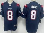 New England Patriots #8 Stefon Diggs Limited Navy Vapor Jersey