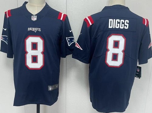 New England Patriots #8 Stefon Diggs Limited Navy Vapor Jersey