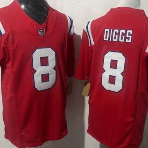 New England Patriots #8 Stefon Diggs Limited Red FUSE Vapor Jersey