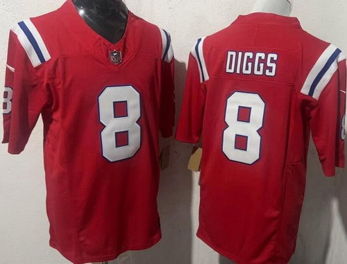 New England Patriots #8 Stefon Diggs Limited Red FUSE Vapor Jersey