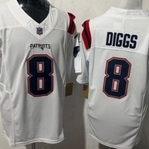 New England Patriots #8 Stefon Diggs Limited White FUSE Vapor Jersey