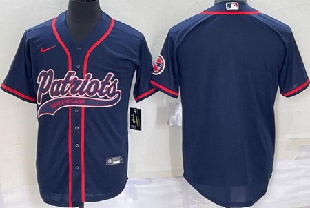 New England Patriots Blank Navy Baseball Jersey