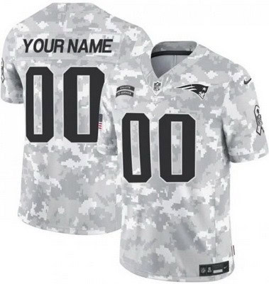 New England Patriots Customized Limited Arctic Camo 2024 Salute to Service Jersey
