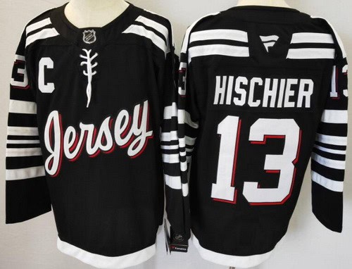 New Jersey Devils #13 Nico Hischier Black Authentic Jersey