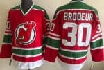 New Jersey Devils #30 Martin Brodeur Red Green Throwback Jersey