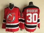 New Jersey Devils #30 Martin Brodeur Red Throwback Jersey