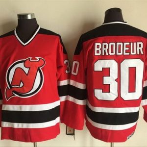 New Jersey Devils #30 Martin Brodeur Red Throwback Jersey