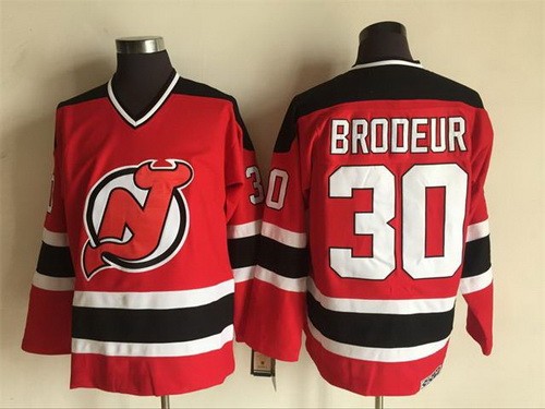 New Jersey Devils #30 Martin Brodeur Red Throwback Jersey