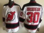New Jersey Devils #30 Martin Brodeur White Throwback Jersey