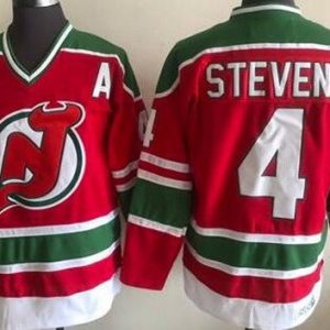 New Jersey Devils #4 Scott Stevens Red Green Throwback Jersey