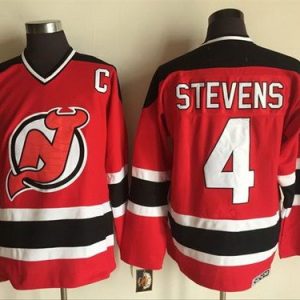 New Jersey Devils #4 Scott Stevens Red Throwback Jersey