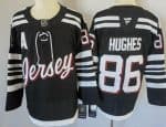 New Jersey Devils #86 Jack Hughes Black Authentic Jersey