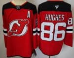 New Jersey Devils #86 Jack Hughes Red Authentic Jersey