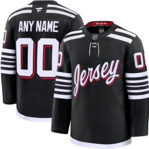 New Jersey Devils Customized Black Alternate Fanatics Authentic Jersey