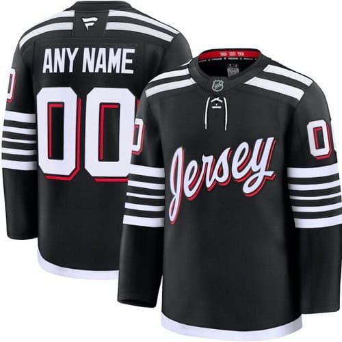 New Jersey Devils Customized Black Alternate Fanatics Authentic Jersey