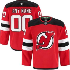 New Jersey Devils Customized Red Fanatics Authentic Jersey