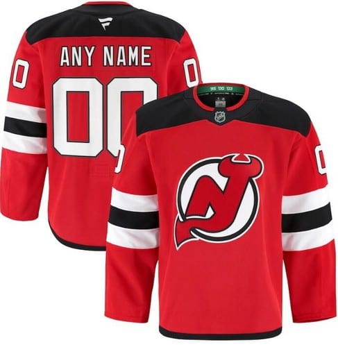 New Jersey Devils Customized Red Fanatics Authentic Jersey
