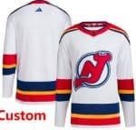 New Jersey Devils Customized White 2022 Reverse Retro Authentic Jersey