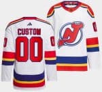 New Jersey Devils Customized White 2022 Reverse Retro Authentic Jersey