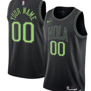 New Orleans Pelicans Custom Black 2023 City Icon Heat Press Jersey