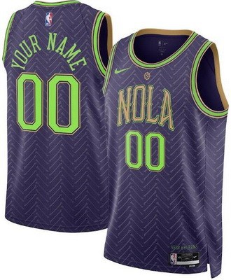 New Orleans Pelicans Custom Purple 2024 City Heat Press Jersey