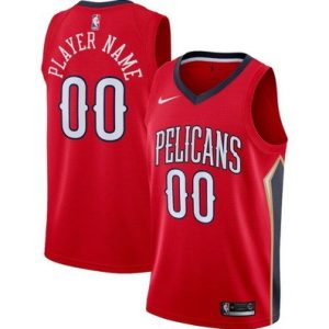 New Orleans Pelicans Custom Red Icon Hot Press Jersey