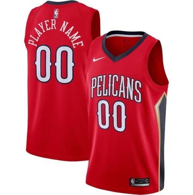 New Orleans Pelicans Custom Red Icon Hot Press Jersey