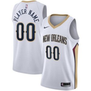 New Orleans Pelicans Custom White Icon Hot Press Jersey