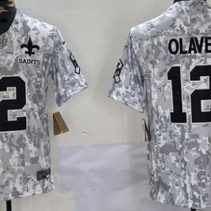 New Orleans Saints #12 Chris Olave Limited Arctic Camo 2024 Salute to Service Jersey