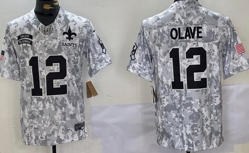 New Orleans Saints #12 Chris Olave Limited Arctic Camo 2024 Salute to Service Jersey