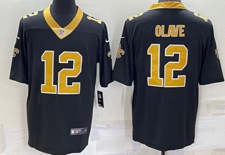 New Orleans Saints #12 Chris Olave Limited Black Vapor Jersey