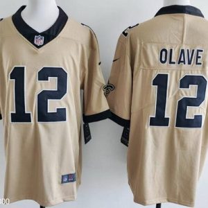 New Orleans Saints #12 Chris Olave Limited Gold Alternate Vapor Jersey